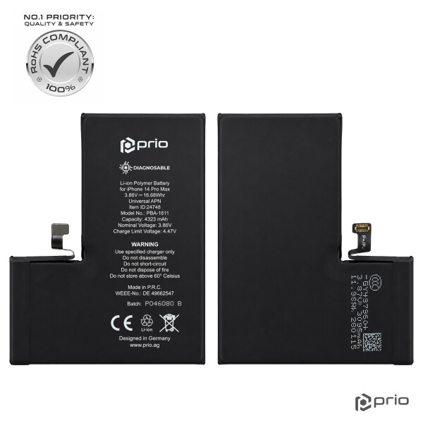 prio Diagnosable Battery for iPhone 14 Pro Max