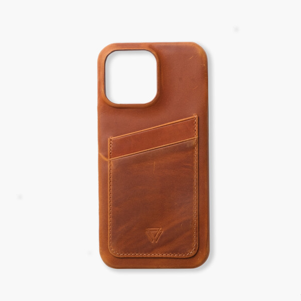 Capa de couro Wachikopa Full Wrap para iPhone 16 Pro Max com compartimentos para cartões.