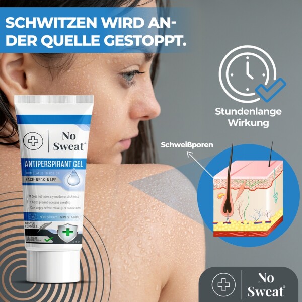 No Sweat Antiperspirant Gel 50ml - Effective against sweating on the face, neck and throat