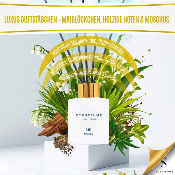 Raumduft mit Duftstäbchen, Diffuser, Fernöstliche Pflanzen, Maiglöckchen, 110 ml