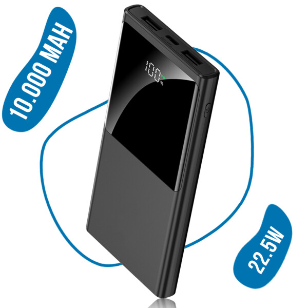 Ufuzon Power Bank 10000 mAh, PD 22.5W Fast Charging QC 3.0 USB C