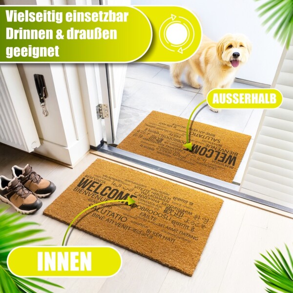 Decovetro® Coconut Mat Doormat | 40x60 cm | 100% natural coconut fibers