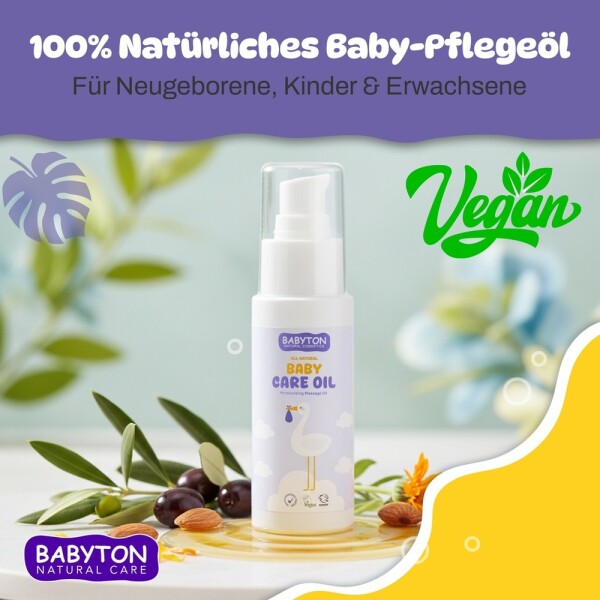 Babyton Baby Care Oil 50 ml | Natural Calendula-Apricot Oil for Sensitive Skin