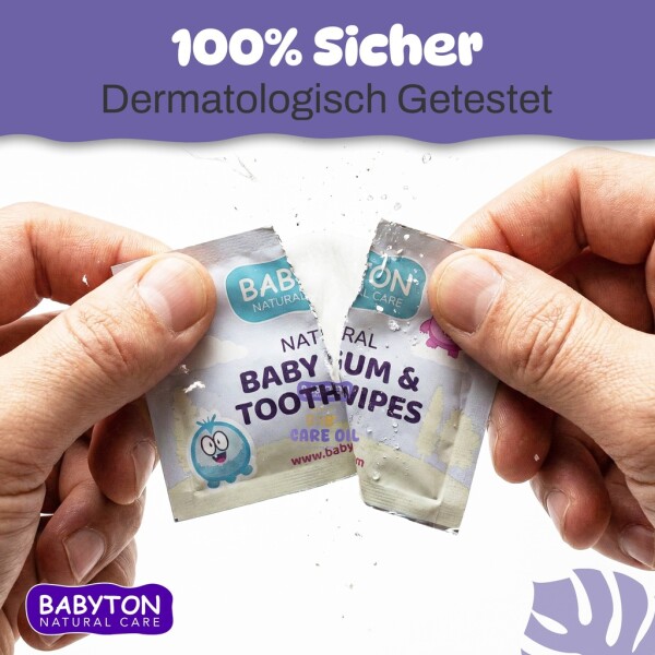 Babyton Baby Tooth & Gum Wipes 25 count, Fluoride-free, Xylitol, Individually wrapped