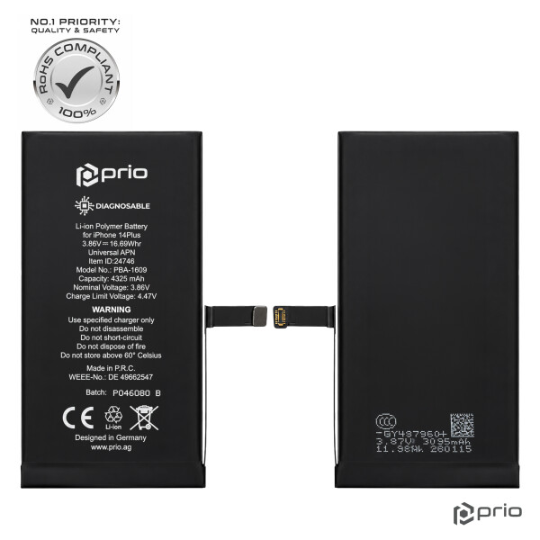 prio Diagnosable Battery for iPhone 14 Plus