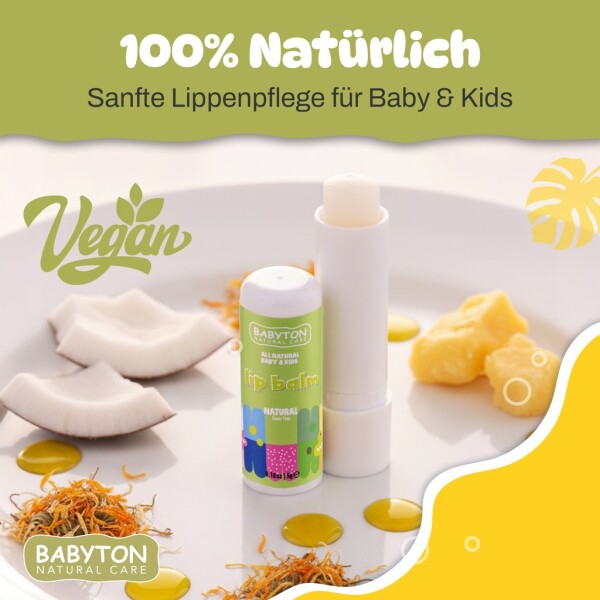 Babyton Lip Balm for Children 5g | Plant-based, Paraben-free, Strawberry