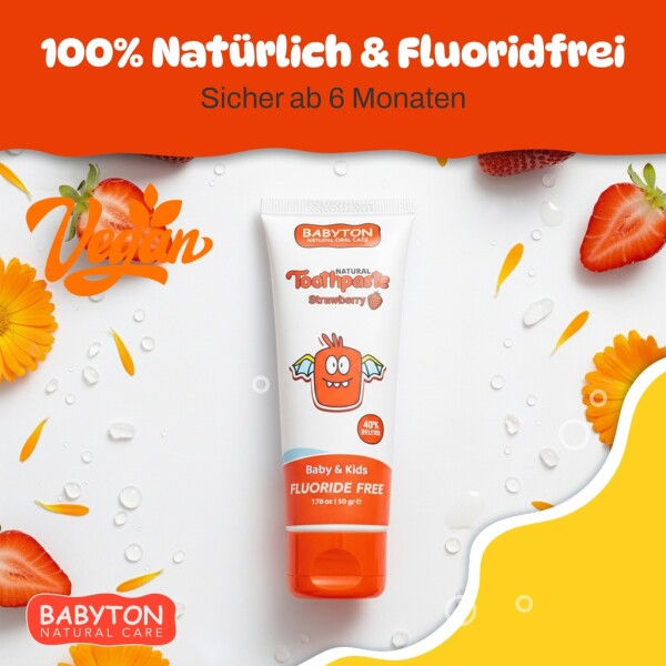 Babyton Natural Toothpaste Tropical Flavor, SLS/Fluoride/Paraben Free 50ml