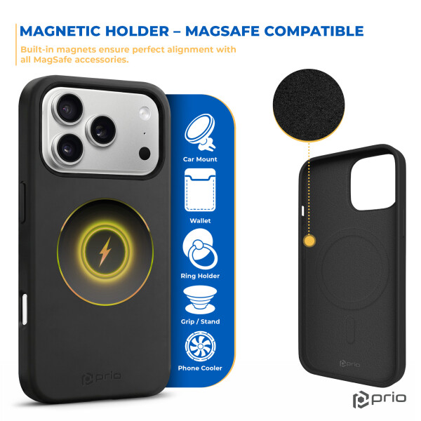 prio Liquid Silicone Case MAG for iPhone 18 Pro Max / 17 Pro Max black