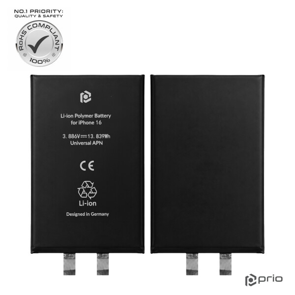 Batería Prio para iPhone 16 (sin cable flexible)