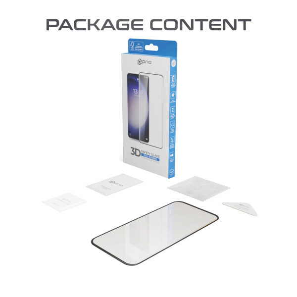 prio 3D Tempered Glass Screen Protector for Samsung S24 black