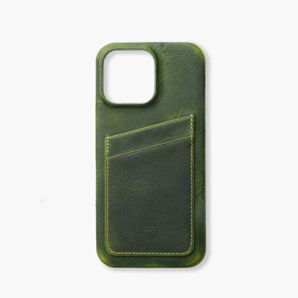 Capa de couro Wachikopa Full Wrap para iPhone 16 Pro com compartimentos para cartões.