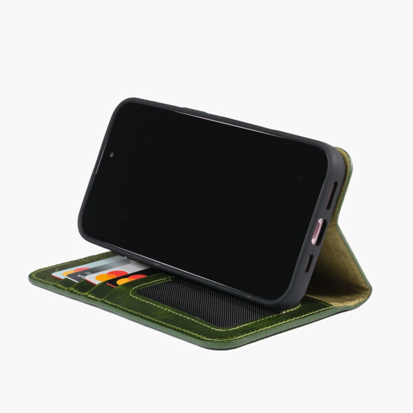 Funda de piel Wachikopa compatible con iPhone 16 con ranura para tarjetas