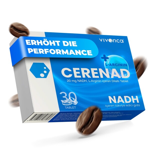 CERENAD L-Arginine + NADH – Potency, Energy, Performance – 30 Sublingual Tablets