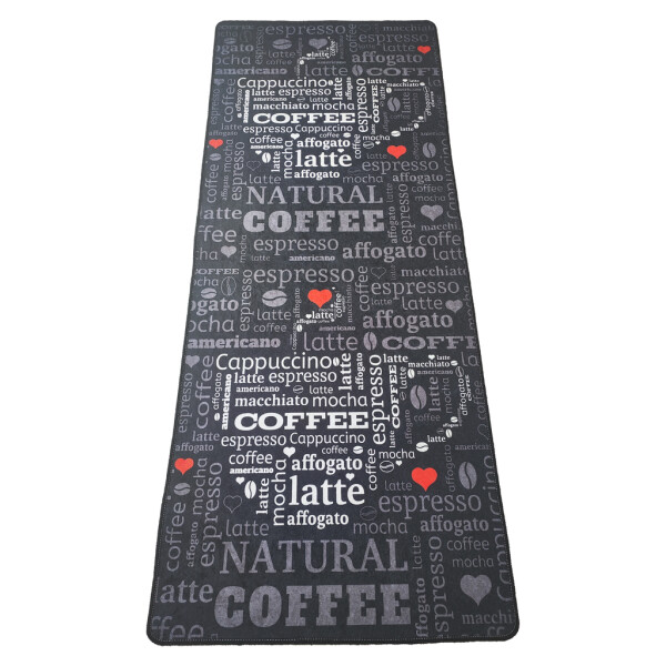 miqna Moderner Küchenteppich Gel Läufer Grau Weiß Schwarz Natural Coffee Design 60x150 cm