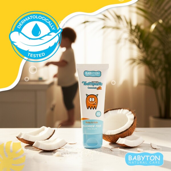 Babyton Natural Toothpaste Tropical Flavor, SLS/Fluoride/Paraben Free 50ml