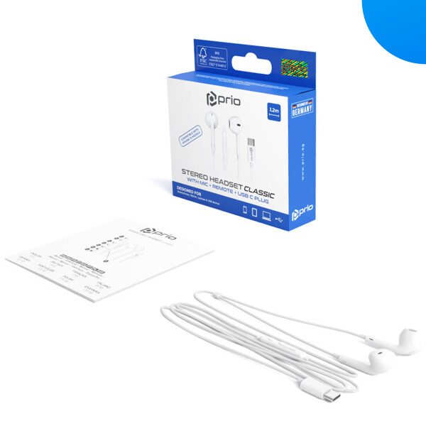 prio Stereo USB C Kopfhörer Headset CLASSIC