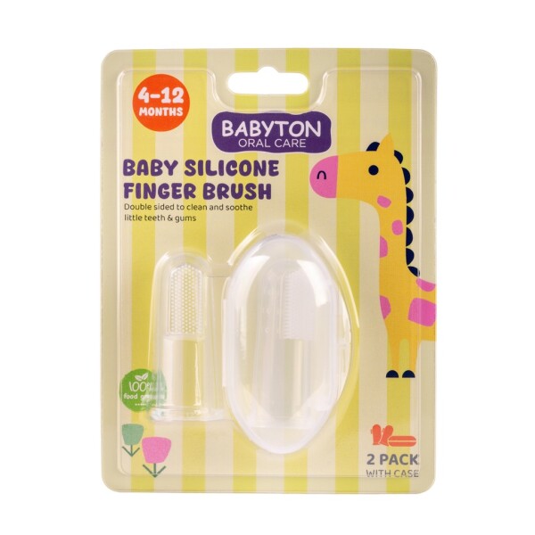 Babyton Silicone Finger Toothbrush for Babies, Double-Sided, BPA-Free, Soft