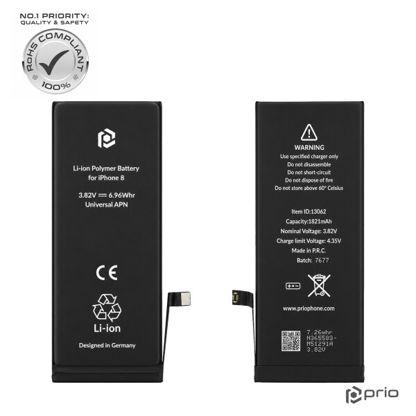 prio Batterij voor iPhone 8 (Universele APN)