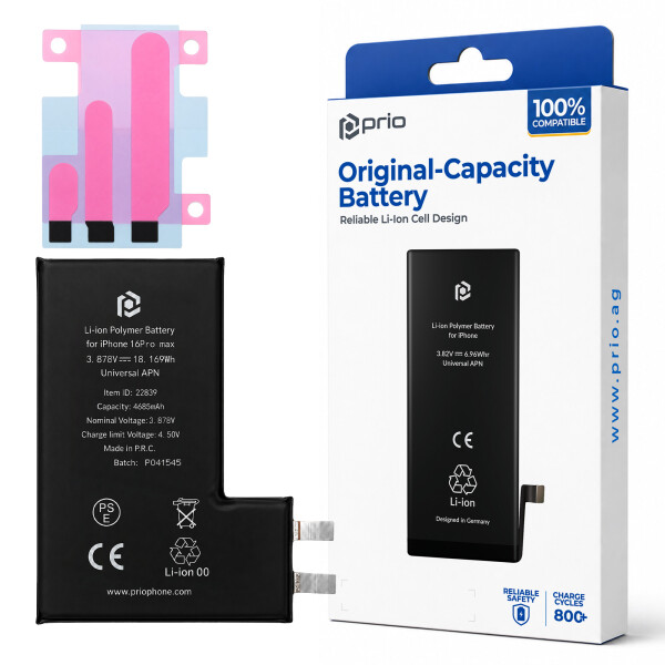 prio Battery Cell pro iPhone 16 Pro Max (bez Flex-Cable)