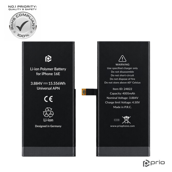 prio Akku für iPhone 16e (Universeller APN)