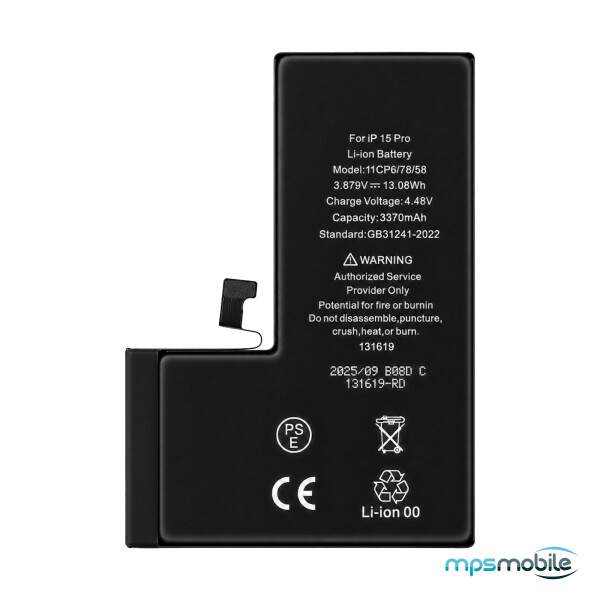 Diagnosable High-Capacity 3370mAh Battery for iPhone 15 Pro