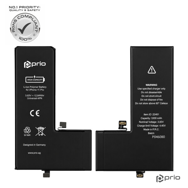 Bateria prio de alta capacidade para iPhone 11 Pro (3300 mAh) - Universal APN -