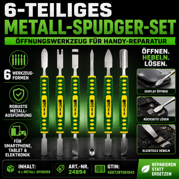 6-Piece Metal Spudger Opening Tool Set for Phone Repair