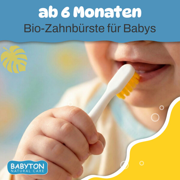 Babyton organic toothbrush made from corn, soft & environmentally friendly, ergonomic handle