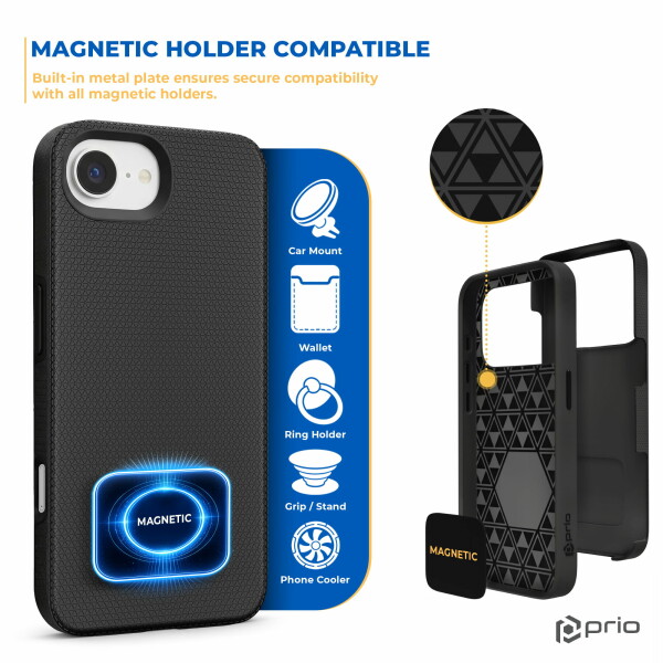 Ochranný kryt Prio pro iPhone 17e/16e černý