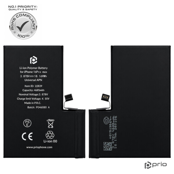 prio Baterie pro iPhone 16 Pro Max (univerzální APN)