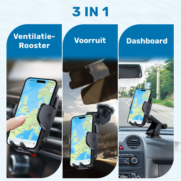 UFUZON Ishiva 3-in-1 Car Phone Holder with Strong Suction Cup