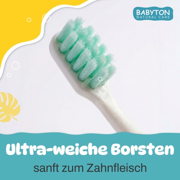 Babyton organic toothbrush made from corn, soft & environmentally friendly, ergonomic handle