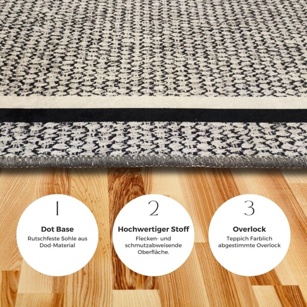 Set de tapis de bain antidérapants Miqna, 2 pièces, lavables (60x100 et 50x60 cm)