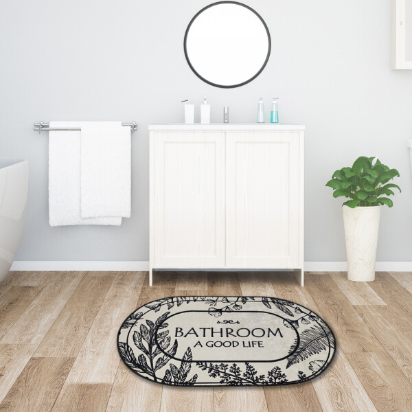 Miqna Set 2 protiskluzových koupelnových předložek, pratelná (60x100 a 50x60 cm)