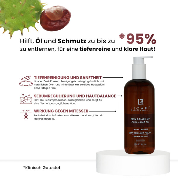 Licape® Facial Cleansing Oil | 400 ml | Makeup Remover & Facial Cleansing