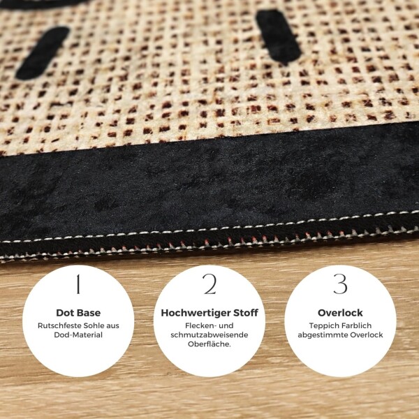 Miqna 2-piece non-slip bath mat Set , washable (60x100 &amp;amp; 50x60 cm)