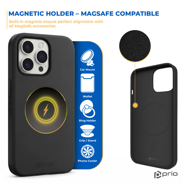 prio Liquid Silicone Case MAG for iPhone 14 Pro Max black
