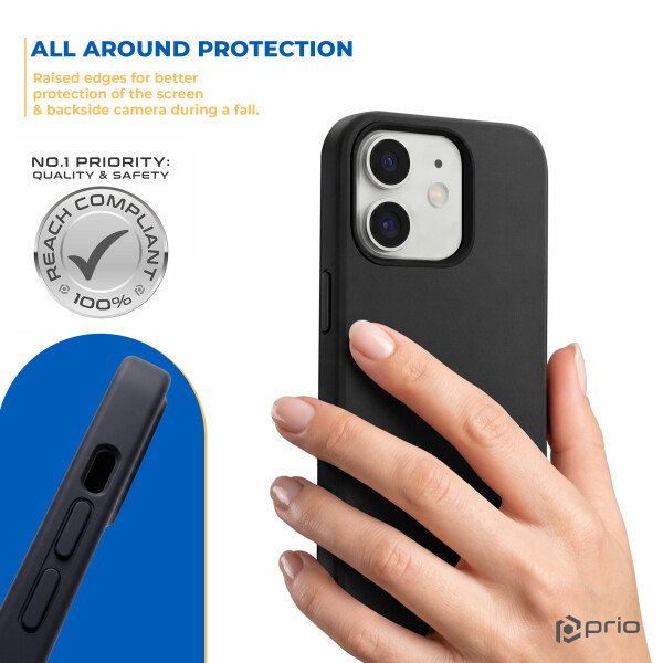 prio Liquid Silicone Case MAG for iPhone 12 mini black