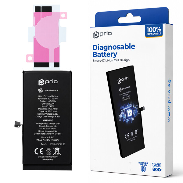 prio Diagnosable Battery for iPhone 12/12 Pro