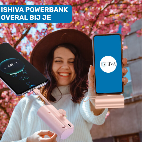 UFUZON Ishiva Mini Power Bank 5000 mAh USB-C, Wireless Portable Charger