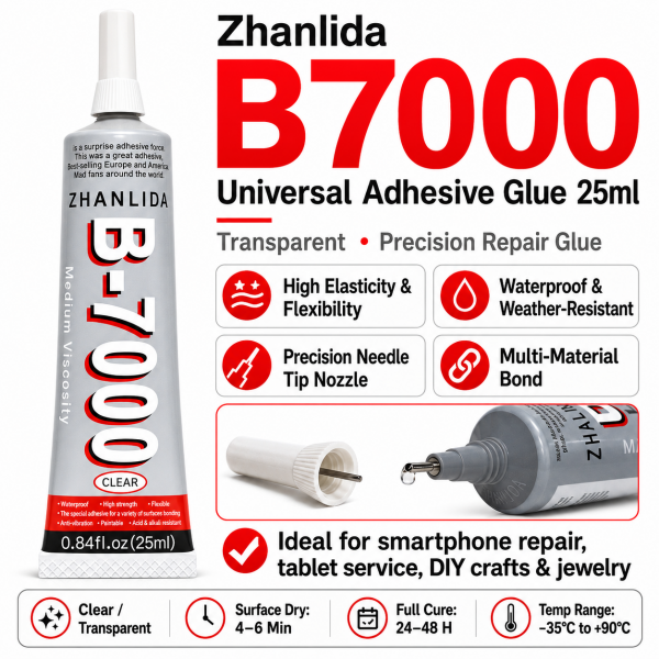 Zhanlida B7000 Universalkleber 25 ml | Samsung, iPhone, Xiaomi, Motorola, Poco, Nothing Phone etc.