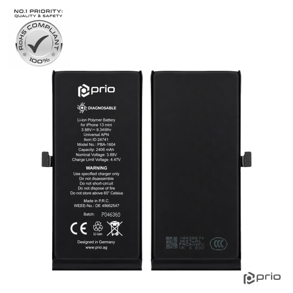 prio Diagnosable Battery for iPhone 13 mini