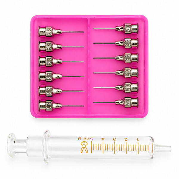 5ml Glass Syringe Luer with 12 pcs Needles