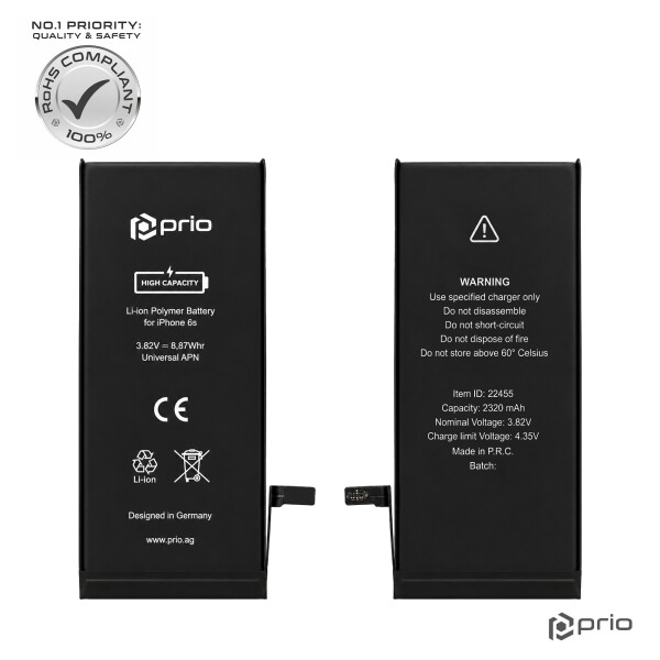 prio Bateria o dużej pojemności do iPhone'a 6s (2320 mAh) - Uniwersalny APN -