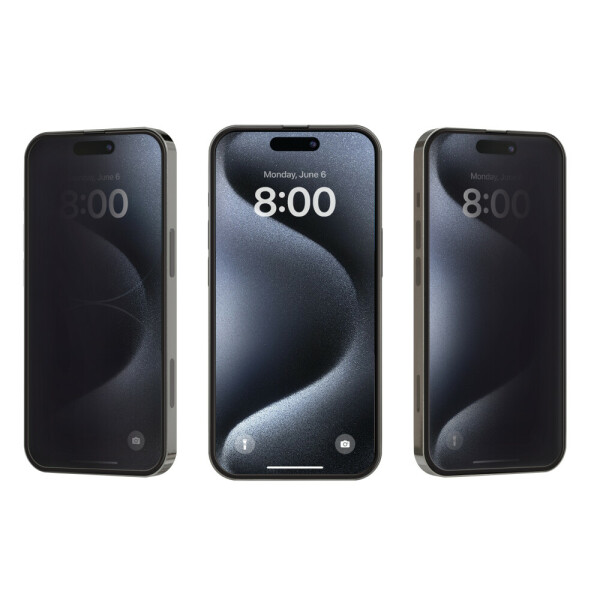 prio 3D Anti-Spy Tempered Glass for iPhone 17 / 16 Pro black [EOL]