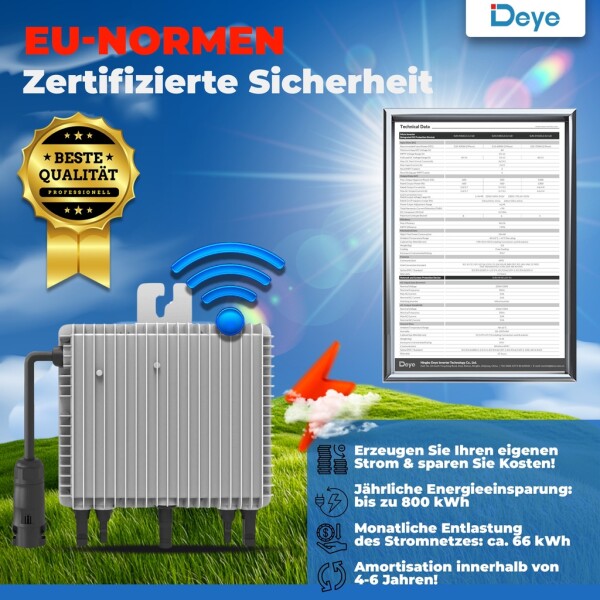 Deye SUN-M60G3-EU-Q0 | Microinverter for balcony power plant