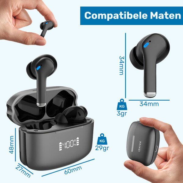 UFUZON Ishiva Wireless 5.3 Bluetooth In-Ear Headphones with Noise Cancellation