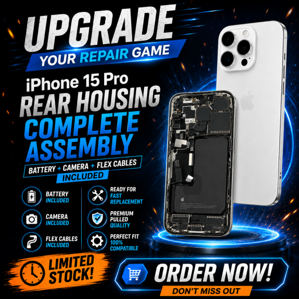Für Apple iPhone 15 Pro Hinteres Gehäuse / Cover Komplett Akku + Kamera