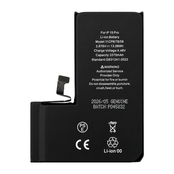 Diagnosable “Genuine” Battery for iPhone 15 Pro - 3370mAh