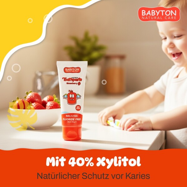 Babyton Natural Toothpaste Tropical Flavor, SLS/Fluoride/Paraben Free 50ml